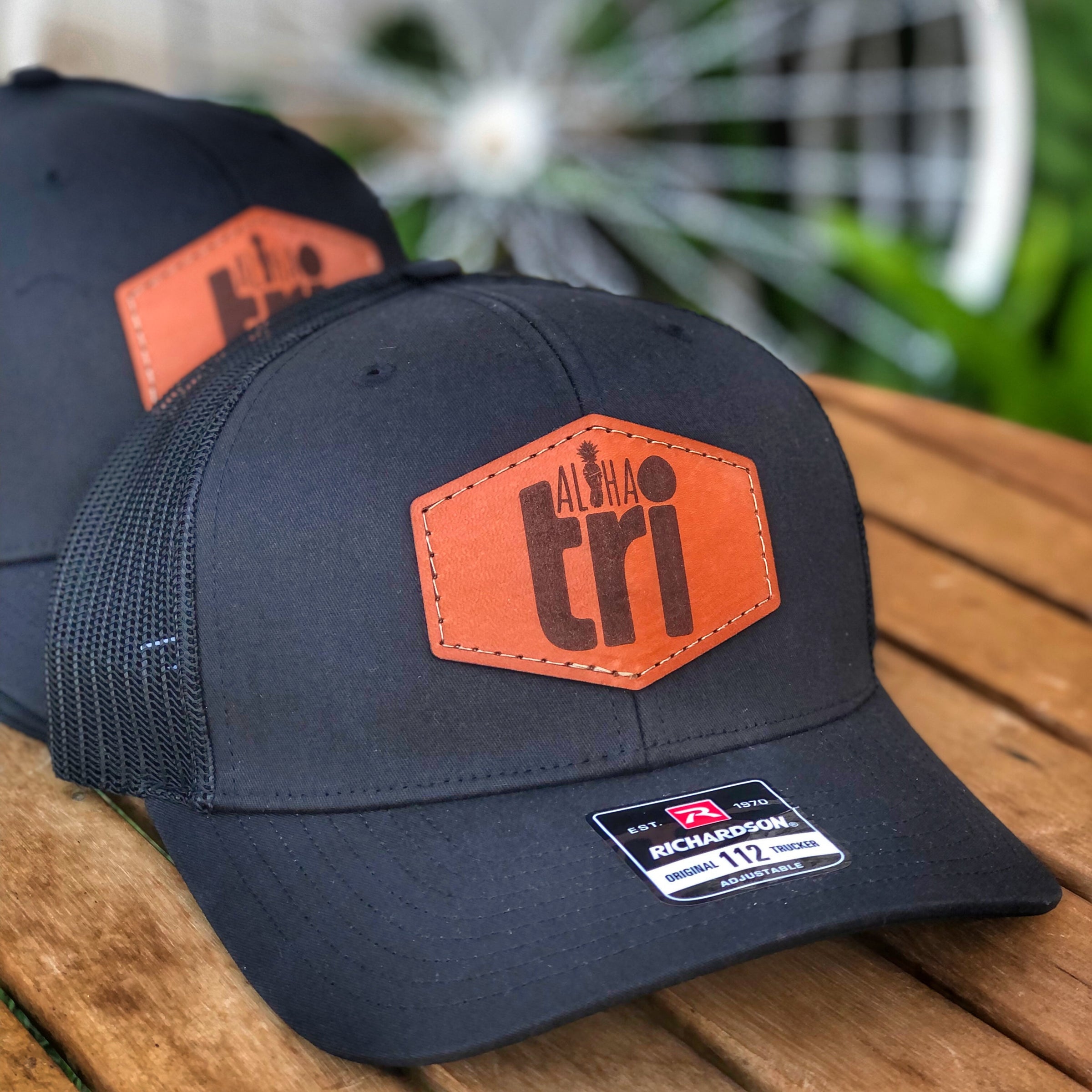 Hand sriched trucker hat Canna-bliss trucker style snap back hat hand stitched with  main image 4