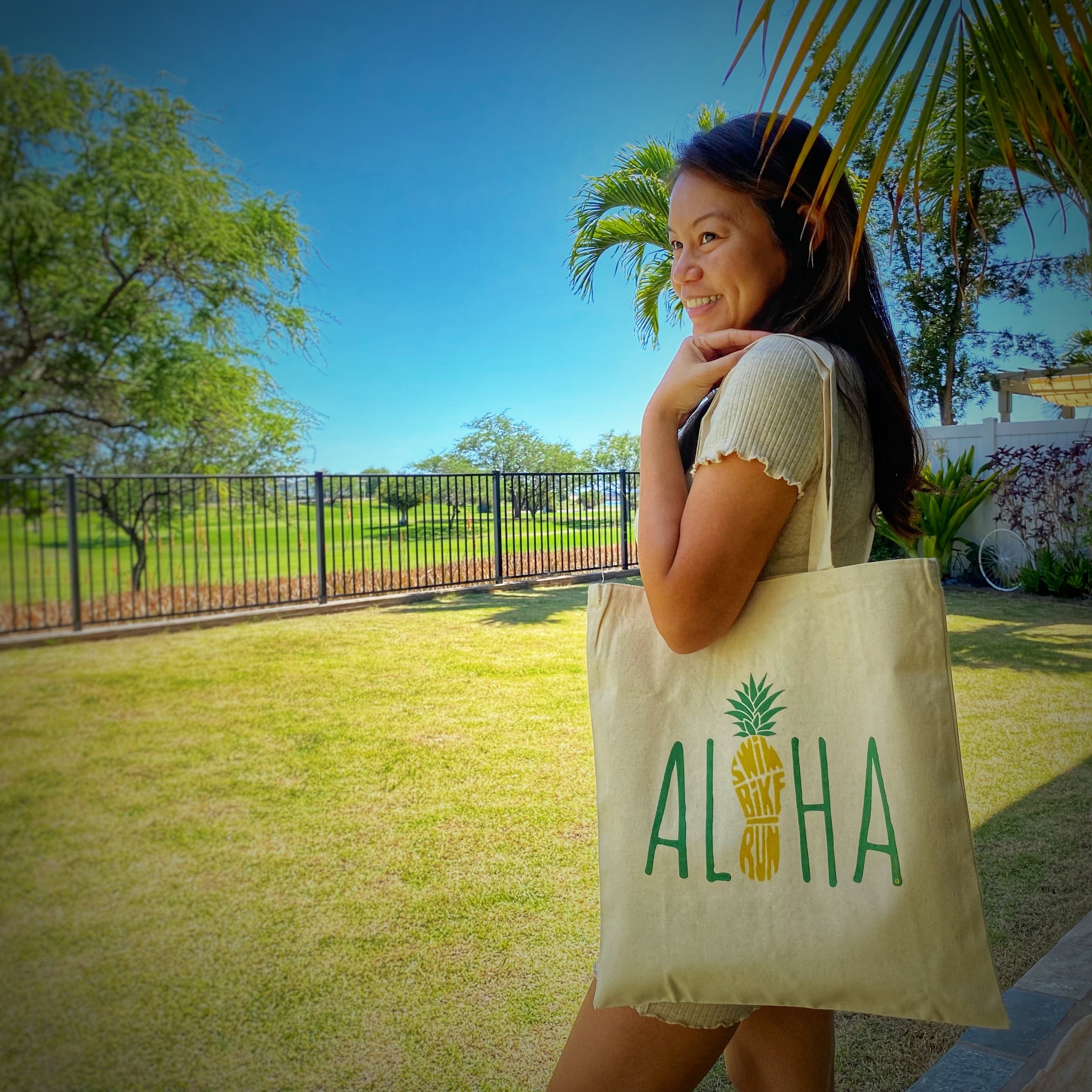 Pineapple canvas tote bag clearance